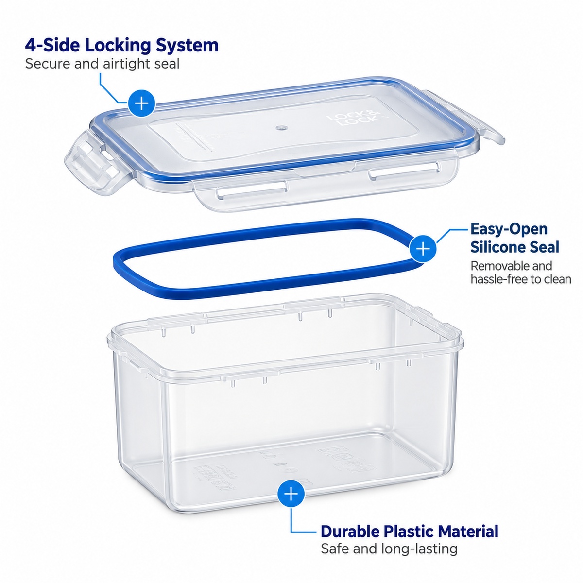 Rectangular Short Food Container 460ml