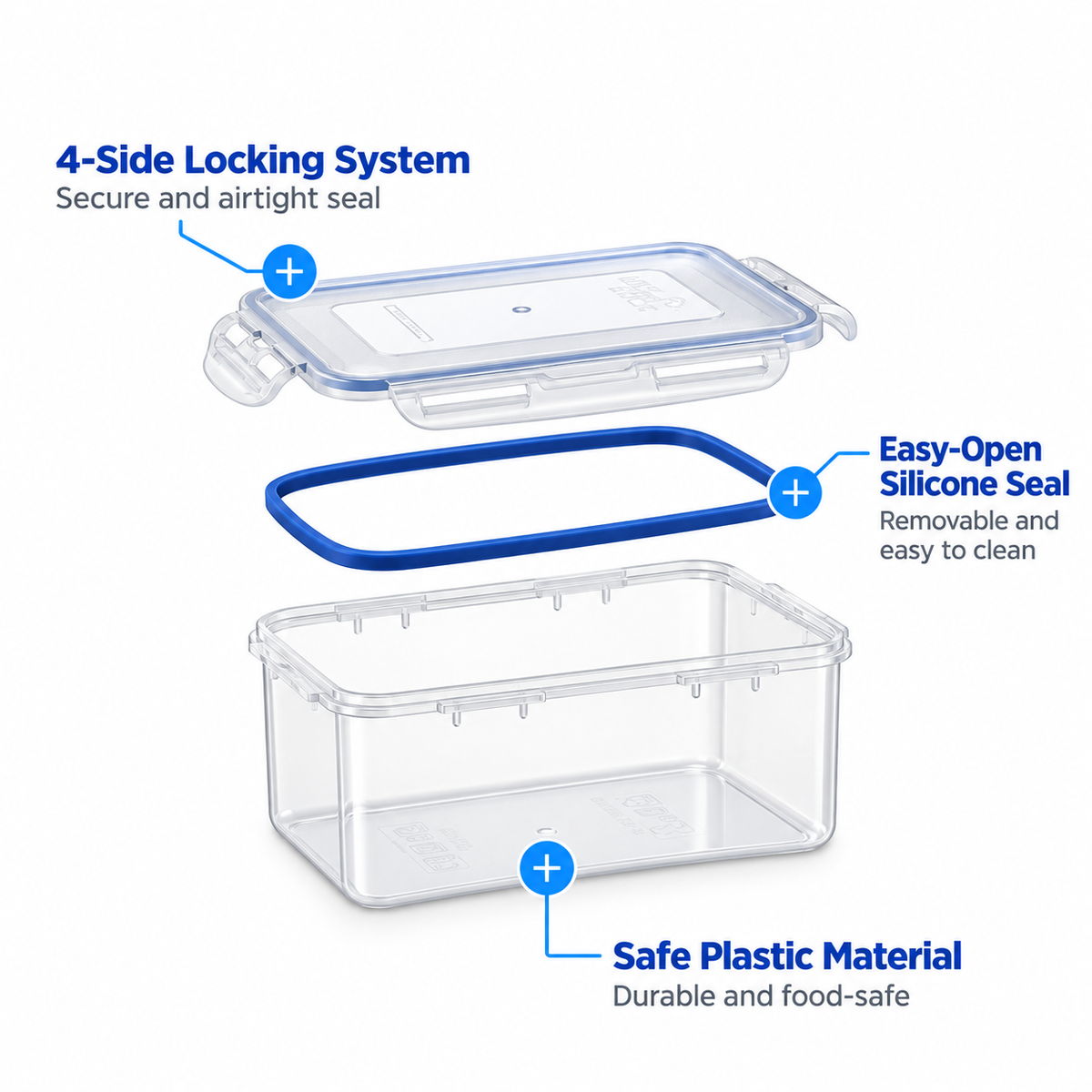 Rectangular Short Food Container 550ml